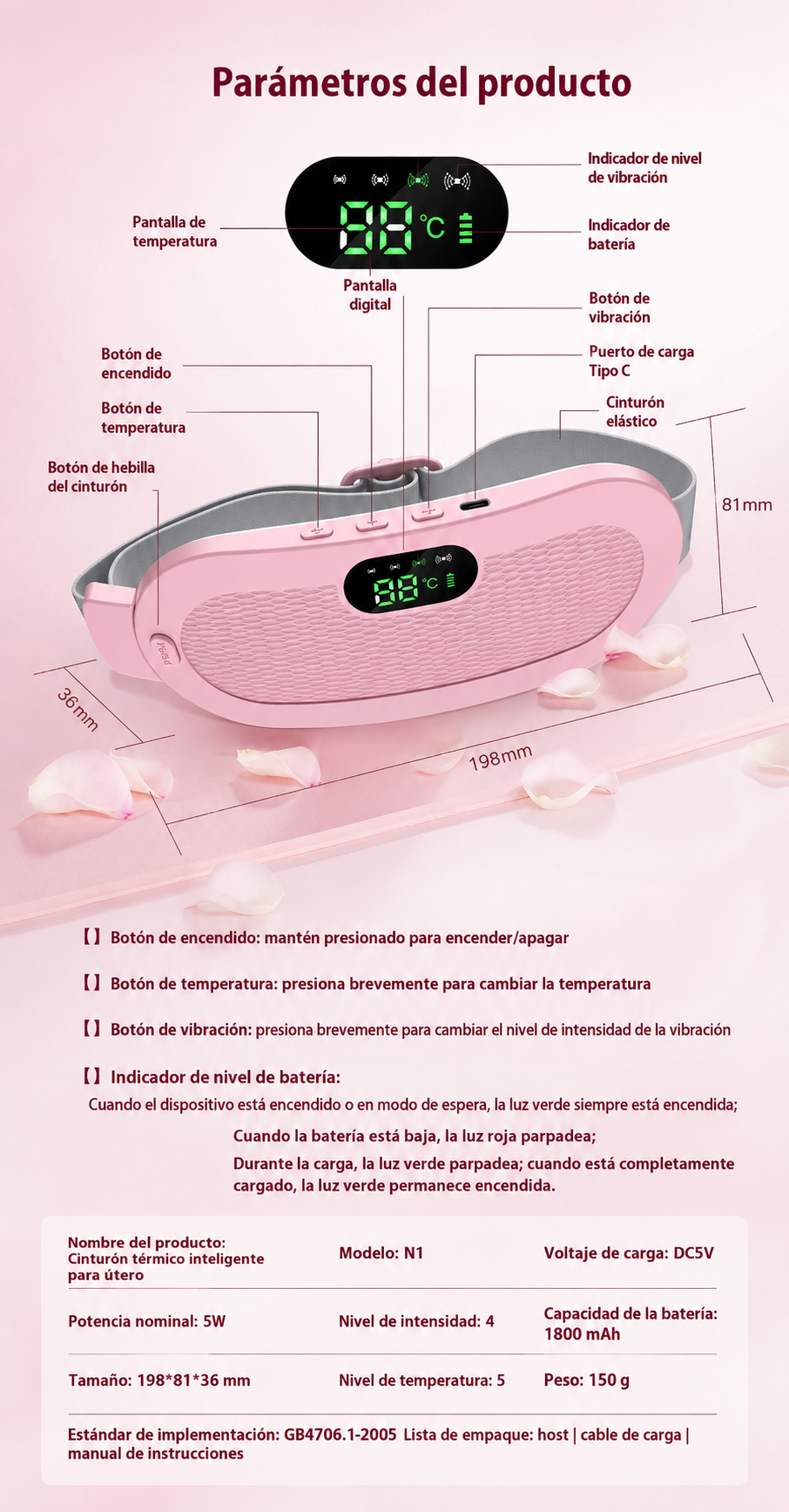 Cinturon Para Cólicos Termico Masajeador